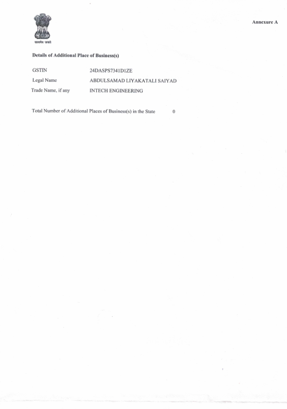 GST Registration Certificate - Page 2