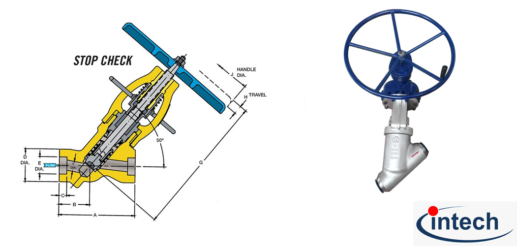 Intechvalve angle stop check valve pressure seal main